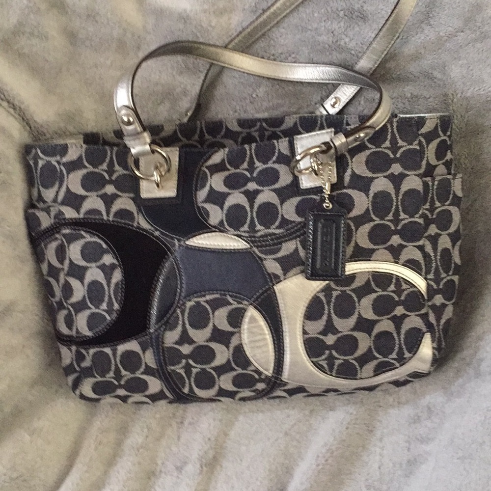 Navy blue coach purse